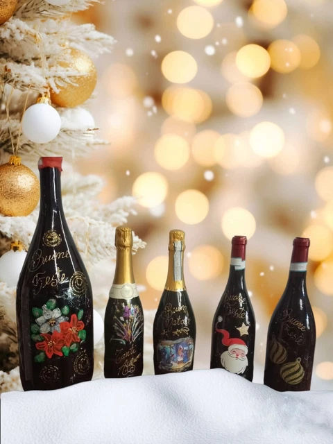 natale 2023 BOTTIGLIE DECORATE VINO REGALO
