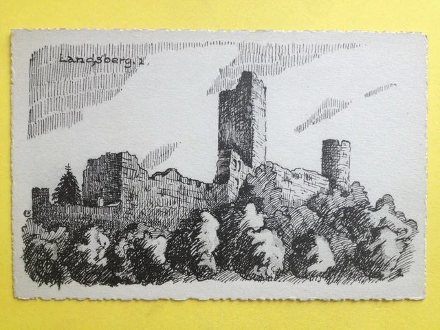 cpa GRAVURE EAU FORTE DESSIN Alsace HEILIGENSTEIN Bas Rhin CHÂTEAU du LANDSBERG