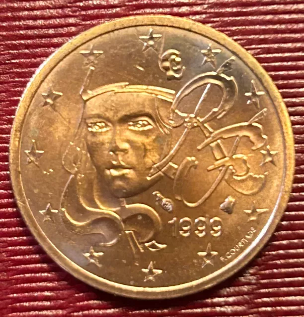 2 Cent Münze Frankreich 1999, Unzirkuliert, frich aus Originalrolle!