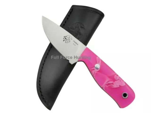 J&V Adventure Knives Pink Hobbit Full Tang Fixed Blade Utility Skinning Knife