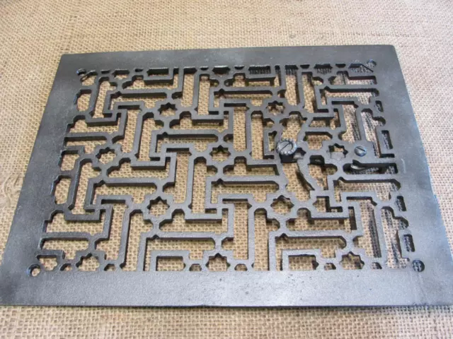 Vintage Cast Iron Register Grate Antique Old Heat Vent Furnace Hardware 10890