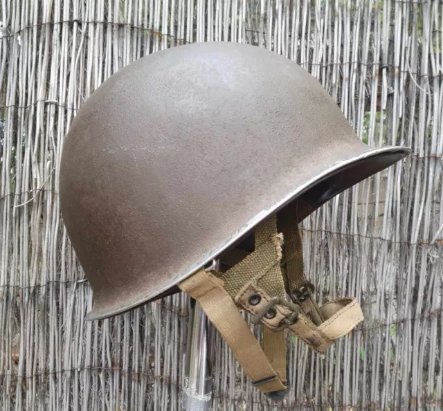 ORIGINAL WW2 US WWII M1 front seam Airborne Helmet,  # 642A  MARKET GARDEN 1944