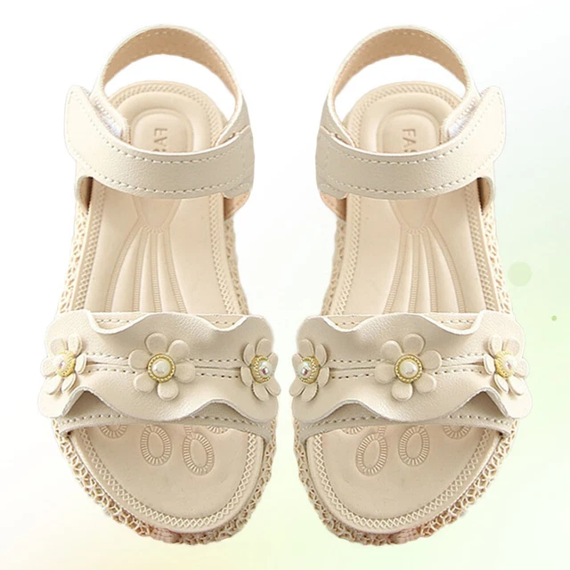 1 paio di sandali casual ragazze decorazione fiori scarpe estive sandali spiaggia calzature