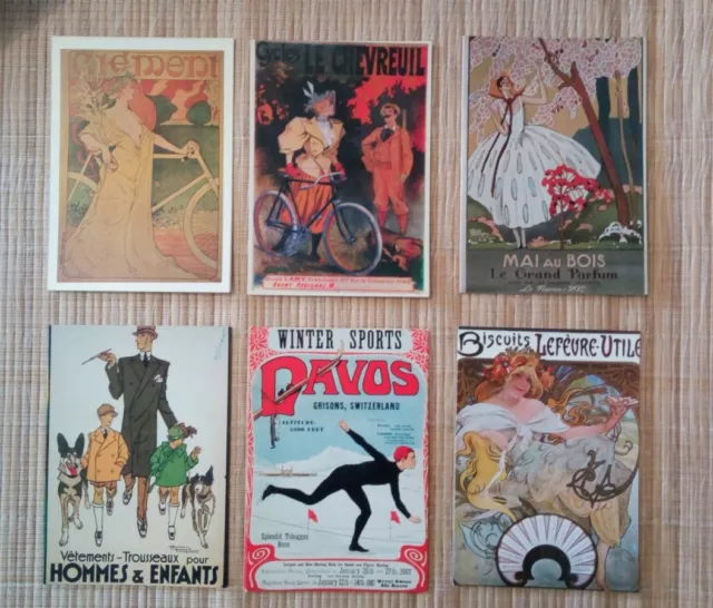 6 cartes postales reproduction affiches anciennes publicitaires