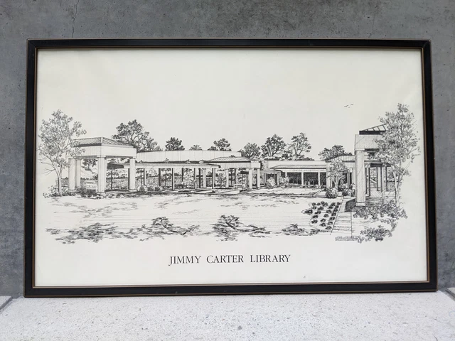 Jimmy Carter Library Lithograph Signed by Artist Jess Jimenez '87 Atlanta GA