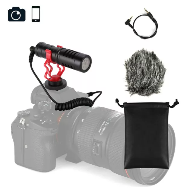 Cardioid Shotgun Microphone Kit Compact On Camera Micro DSLR MIC Video Phone