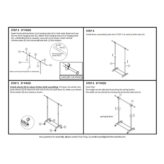 Heavy Clothes Hanger Adjustable Height Rolling Garment Rack Metal Chrome White "
