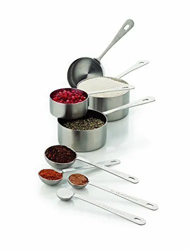 Amco Professional Performance Measuring Cups and Spoons, Set Assorted, Silver
