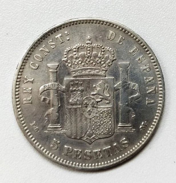 Espagne - 5 Pesetas argent Alphonso XIII 1890