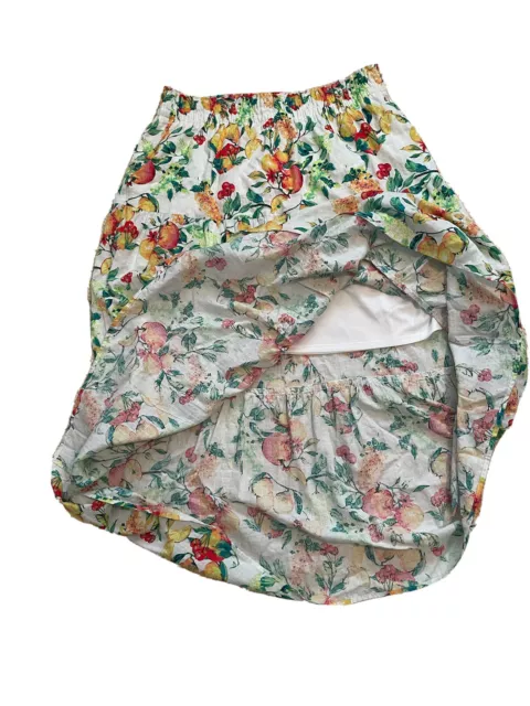 LAUREN CONRAD Peasant Lined Skirt Elastic Waist Bright Fruit Design NWT ...