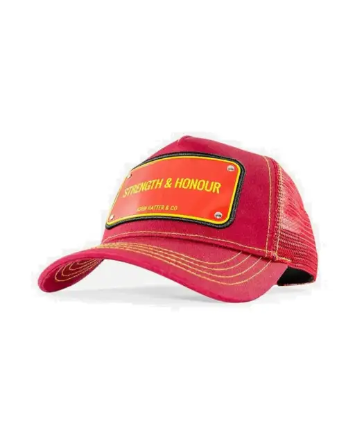 John Hatter & Co Strength & Honour Red Adjustable Trucker Cap Hat