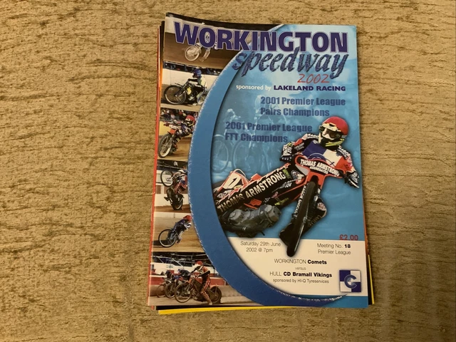 workington vs Hull vikings speedway program 29th June 2002