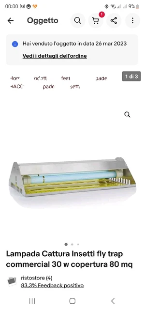 Lampada Cattura Insetti fly trap commercial 30 w copertura 80 mq