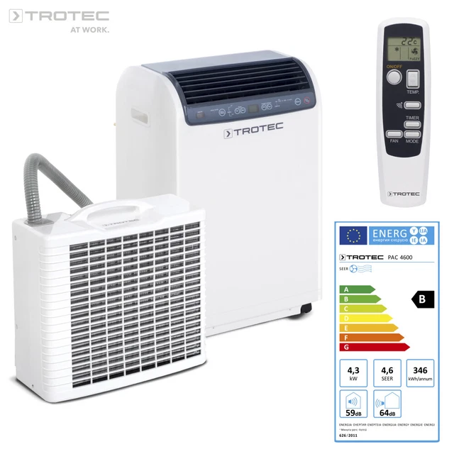 TROTEC PAC 4600 Climatiseur mobile split max. 4,3 kW / 14 500 btu