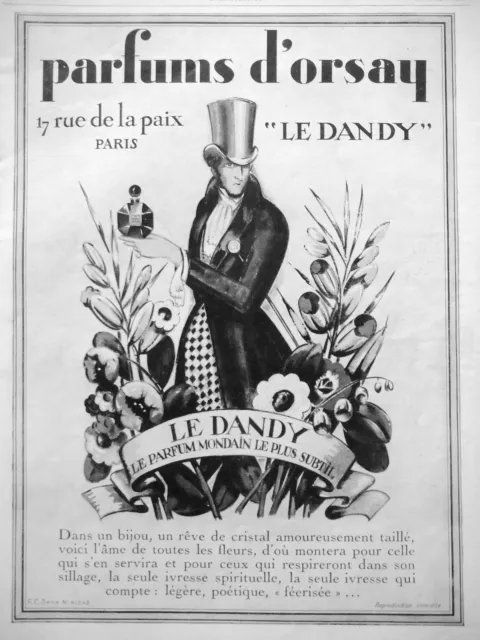 Publicité Presse 1928 Parfums D'orsay Le Dandy Le Plus Subtil Rêve De Cristal