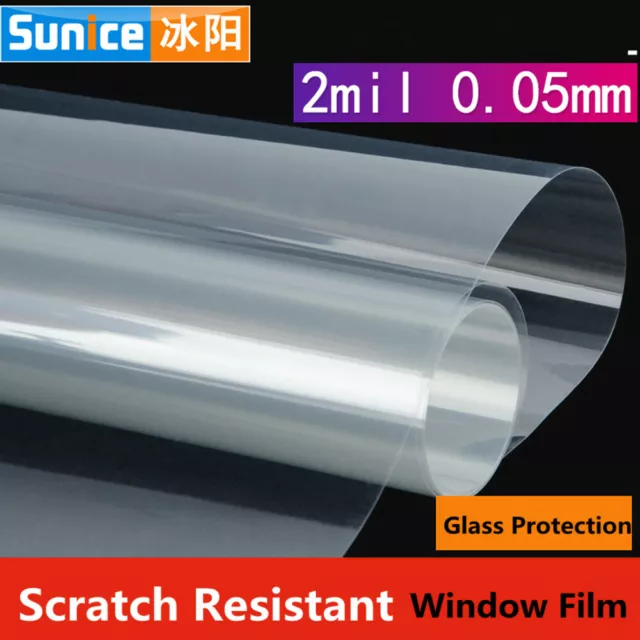 Shatterproof Safety Window Film Glass & UV Protection 2mil Clear Anti Shatter