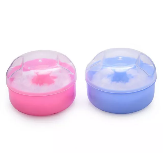 Baby Face Body Cosmetic Powder Puff Sponge Box Case Container Soft Puff