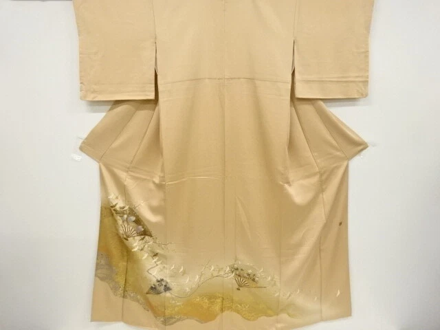 6275339: Japanese Kimono / Vintage Iro-Tomesode / Kinsai / Cranes & Stream / Art
