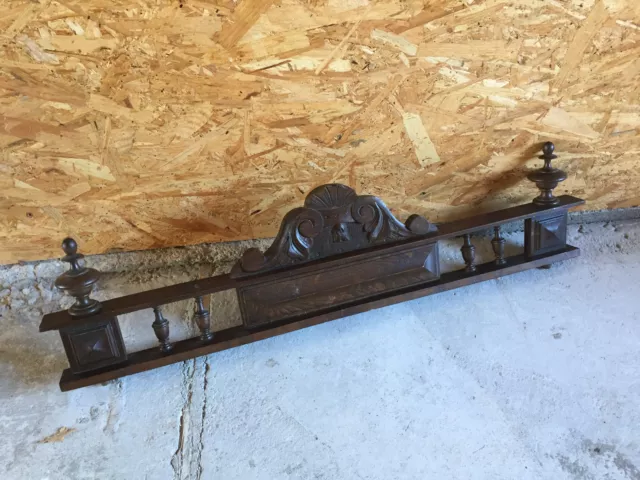 Antique Pediment Cupboard Cabinet Wooden Coin Carved Ornament - Furniture Henri