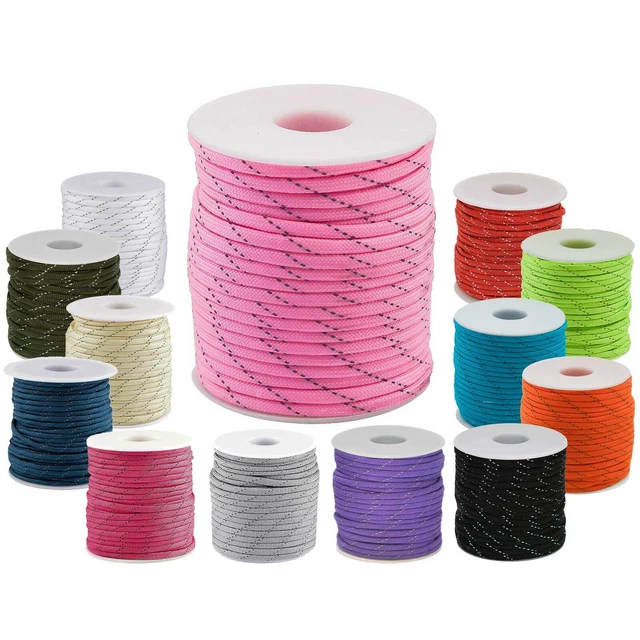 25 Meter Polyester-Schnur Reflektierende 4mm Universalseil Flechtschnur Farbwahl