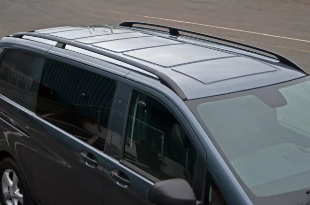 Black Roof Rack Bars Side Rails To Fit Compact L1 Mercedes Vito W447 (2015