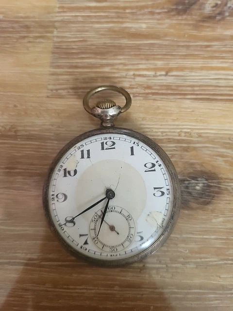 Chronomètre à Gousset Junghans Des Années 1930 - Style Militaire En Acier Inoxydable