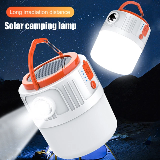 1000W Solar LED Camping Light USB Rechargeable Tent Lamp Outdoor Lantern Bulb