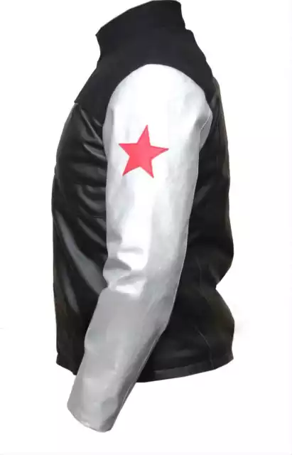 Captain America Civil War Winter Soldier Bucky Barnes Leather Jacket 2