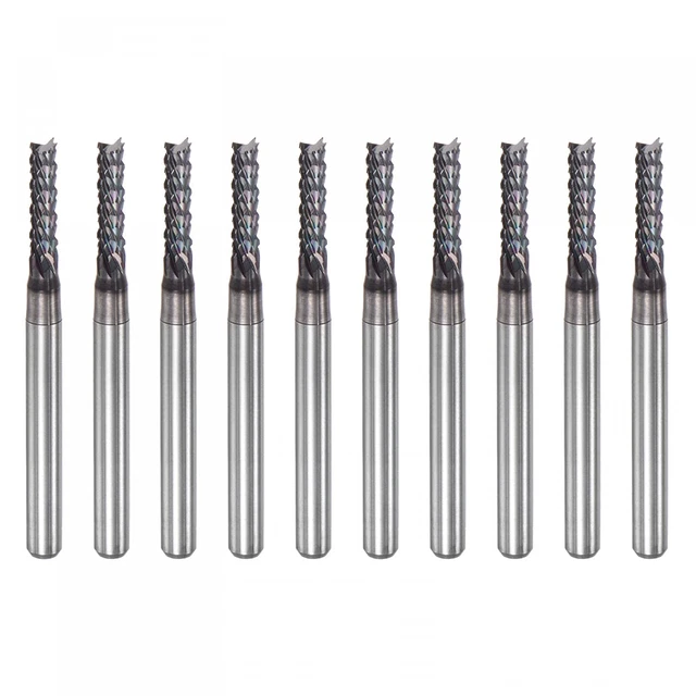 End Mill CNC Router Bits, 2.4Mm X 12Mm 1/8" Shank Diamond Film Coated Carbide En