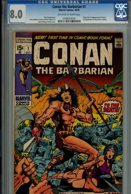 Conan the Barbarian Vol 1 1 CGC 8.0 (VF) Marvel (1970) 1st Appearance