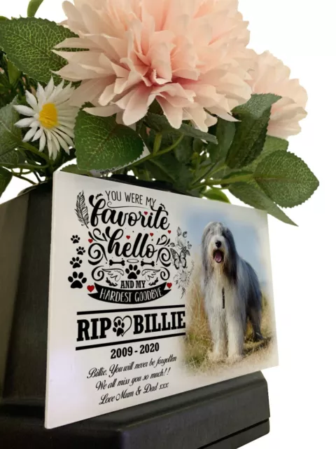 Pet Grave Memorial, Flower Pot / Vase With Photo Plaque, Unique Garden Tribute. 2