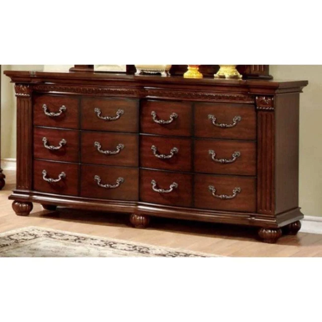 Astonishing Wooden Dresser, Cherry Brown Brown 12-drawer