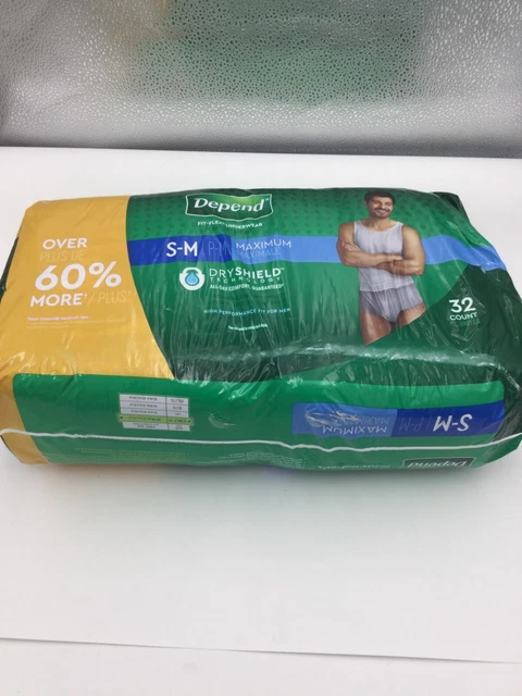 DEPEND FIT-FLEX INCONTINENCE Underwear for Men, Small/Medium, Gray - 32 ...