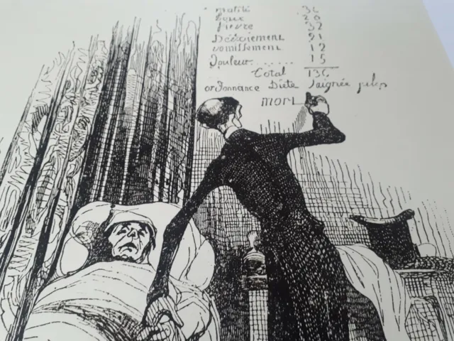 Honore Daumier Die Mediziner hochwertiges Kunstblatt a. einer Sammlung Erbschaft 3