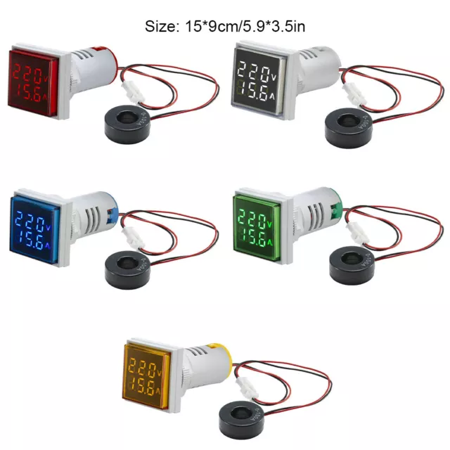 3-Digital Voltage Display DC Meter Mini Voltmeter Ammeter Wires LED Panel Tester 3