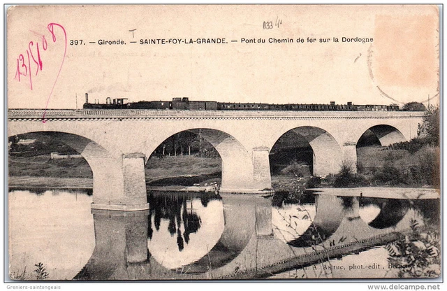 33 SAINTE FOY LA GRANDE - pont du chemin de fer sur la dordogne