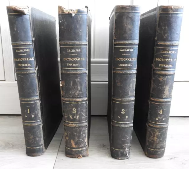 Lachatre Dictionnaire universel en 4 volumes 1582 pages La Châtre XIXè 7345g