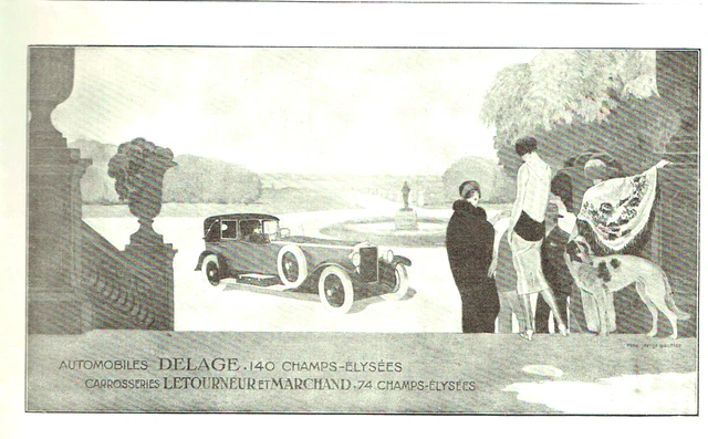 publicité Advertising  AD 0223 1925  automobiles Delage  carrosserie Letourneur