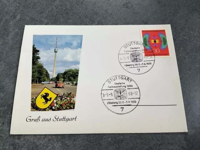 Werbe AK Stuttgart Funkausstellung 1969 Sonderstempel Und Briefmarke