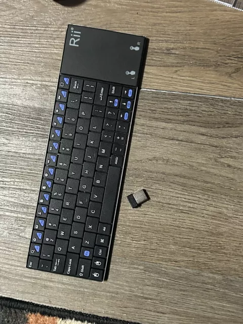 Rii K12 Wireless UltraSlim Metal Mini Keyboard Touchbad USB Receiver Black