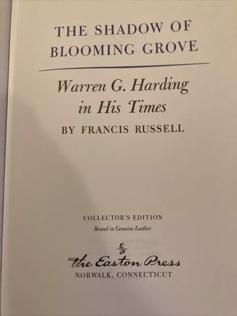 Easton Press: PRESIDENT WARREN HARDING: OHIO: TEAPOT DOME SCANDAL U.S. SENATOR 2