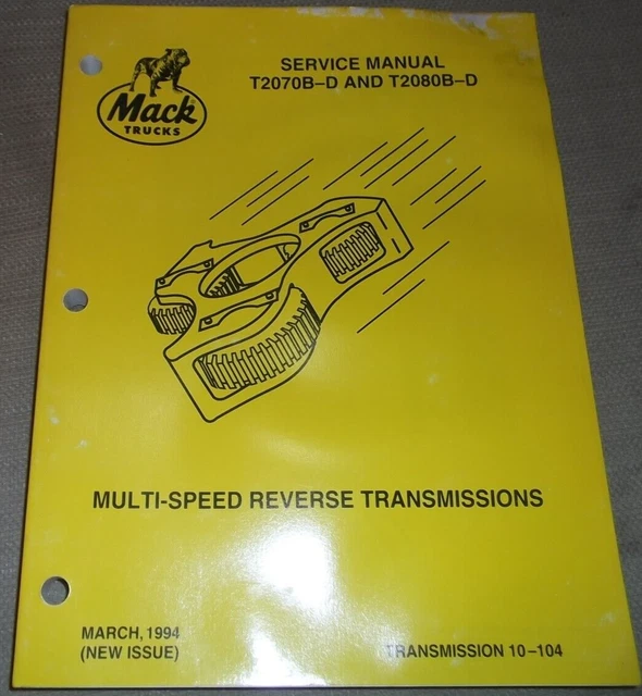 MACK T2070B T2070D T2080B T2080D Trasmissione Riparazione Servizio Manuale