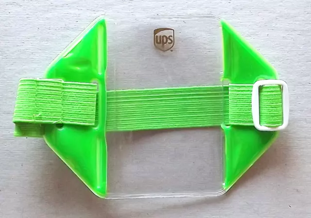 United Parcel Service UPS Reflective Green Arm Band Photo ID Holder (NEW)