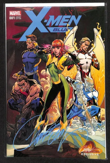 SIGNED With COA X-Men Blue #1 J Scott Campbell Excl Variant Cover A LMTD To 3240