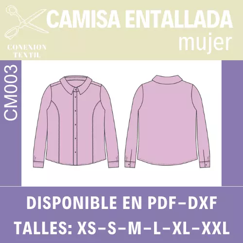 Patrón de costura de camisa entallada mujer