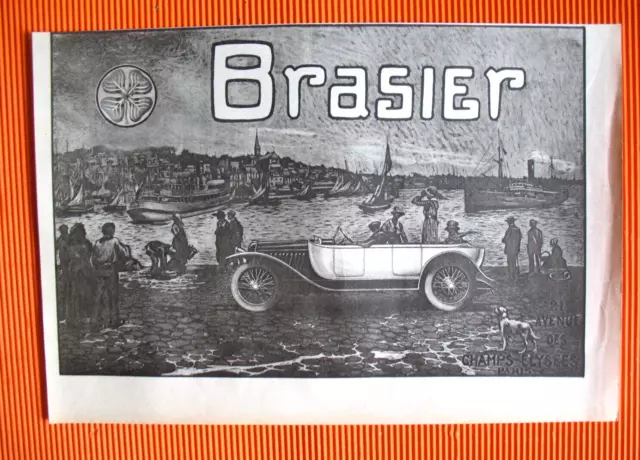 Publicite De Presse Brasier Automobile Bord De Mer Ad 1919