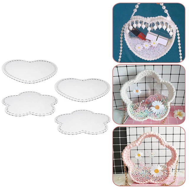 4 Pcs Geflochtene Platte Aus Acryl Webbrett Für Acryltaschen Häkeln