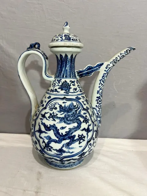 Chinese  Blue and White  Porcelain  Teapot  With  Mark      M3981