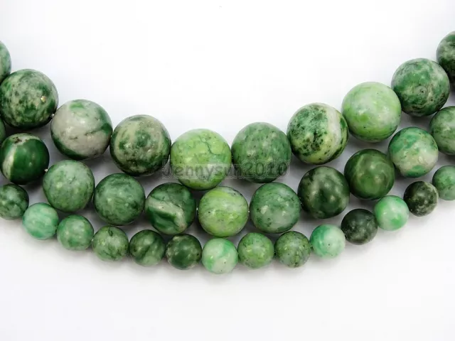 Natural Qinghai Jade Jasper Gemstone Round Beads Strand 15.5'' 6mm 8mm 10mm 2