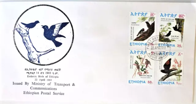 ETHIOPIA FDC/ ETHIOPIE Enveloppe 1er Jour :  "Endemic birds"  1993